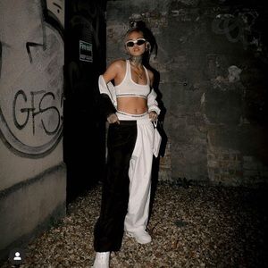 Maria Gulina Chess Pant Half Black Half White